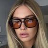 Women's sunglasses, men's and women's fashion square large-frame double-beam sunglasses