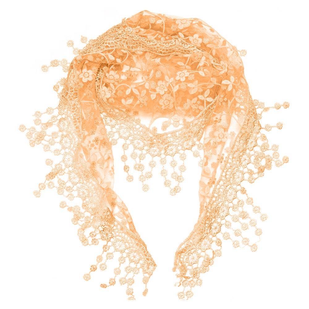 Sun Protection Sunscreen Triangle Scarf Floral Lace Hollow Out Silk Hijab Tassel Shawls Scarves