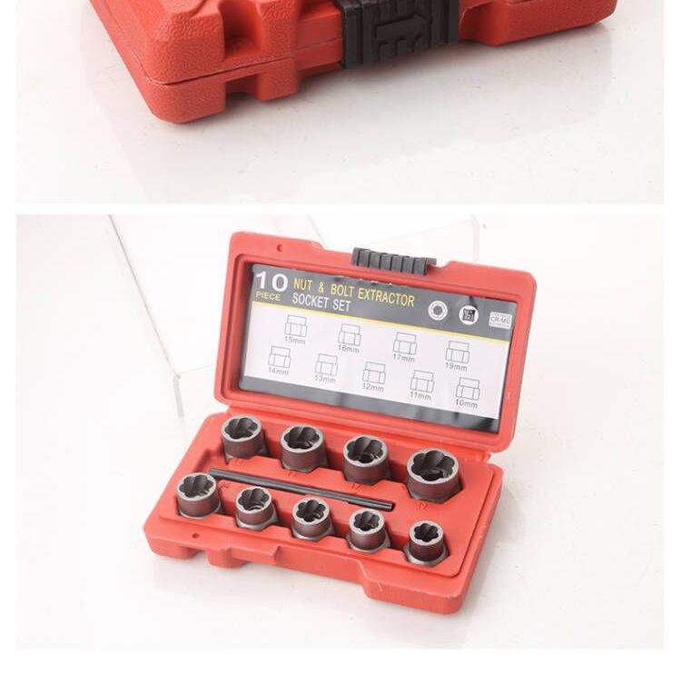 10-teiliges Mutternausdreher-Set mit 1/2"-Vierkantantrieb und Gleitmuttern-Entfernungswerkzeug für Druckluftschrauber und Elektroschrauber