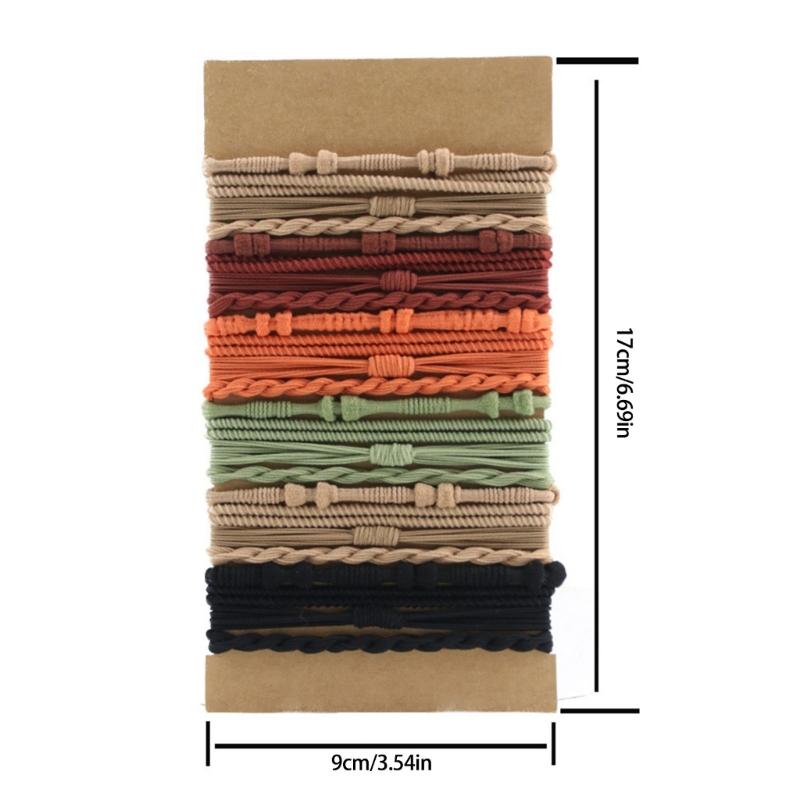 Fashionable Styles Elastic Hair Ties 20Pcs Sturdy Stretch Ponytail Holders for Women and Girls with Thin or Curly Hair