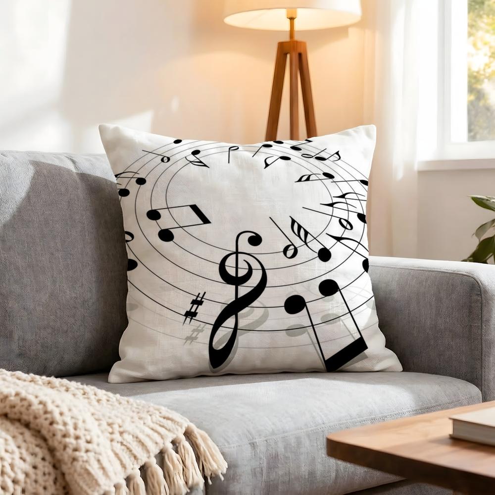 Art Sheet Music Printing Cushion Cover 1Pcs Decorative Covers Soft Cushion Case For Sofa Couch Decor 40X40 45X45 Pillowcases