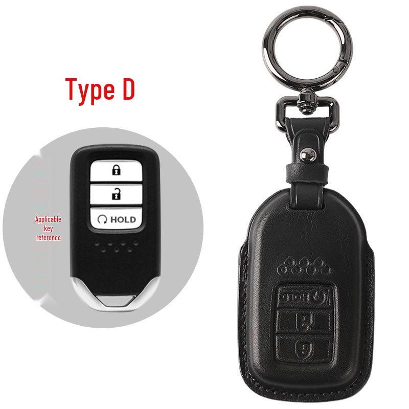 Genuine Leather Key Case for Honda Civic 11th Gen, Accord, Lingpai, Crown Road, CRV - Handmade Cowhide Key Bag