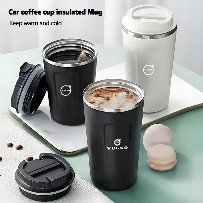 380ML Car Thermos Mug Tea Water Coffee Travel Cup For Volvo ES90 EC40 EX40 EM90 XC90 V90 V60 XC60 V40 S80 S60 S90 C40 XC40 V70 X asc256