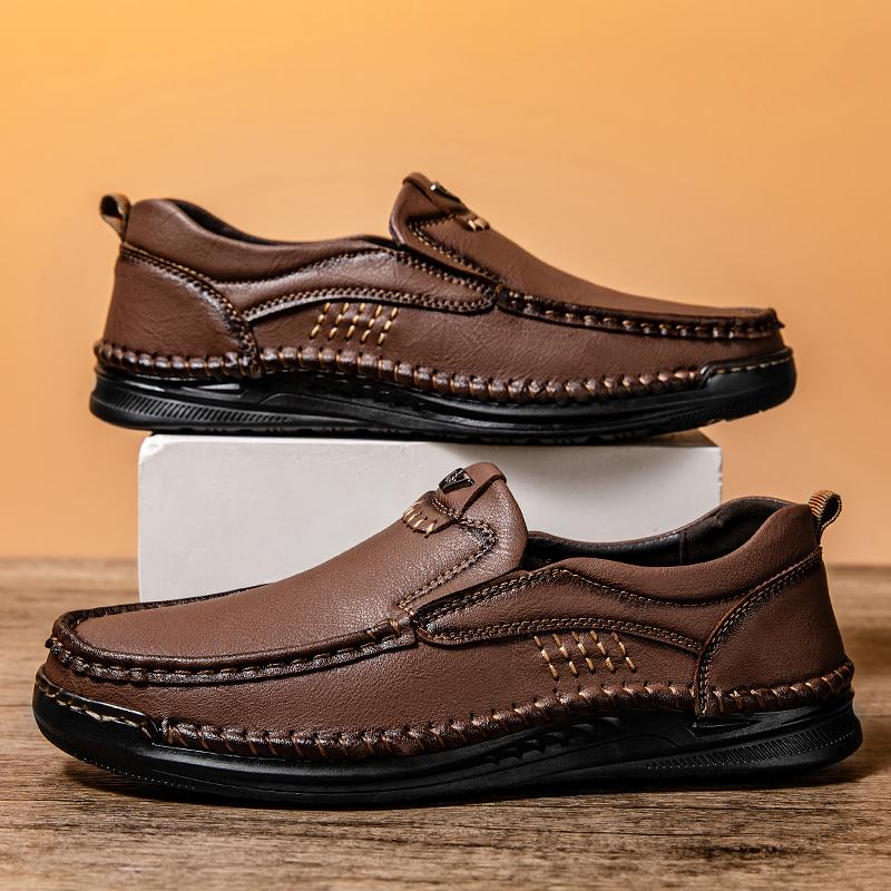 PU Leather Men's Loafers New Fashion Male Casual Shoes Outdoor Slip on Flats All-match Driving Shoes Handmade Treking Footwear