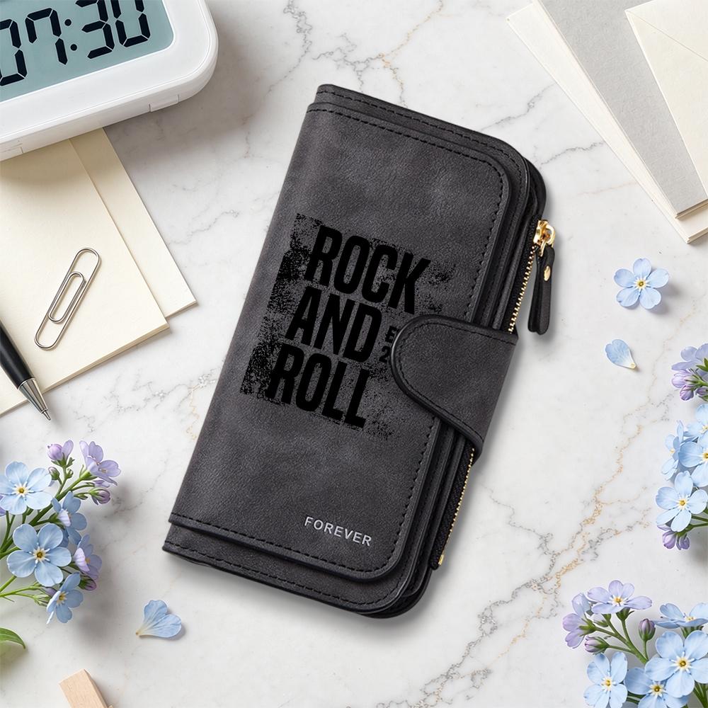 Rock And Roll Long Wallet Forever Purse Large Capacity Card Holder Fashion Casual Portable Bag