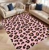 Blush Pink Leopard Teppich Trendiger Tierprint Teppich für Wohnzimmer Schlafzimmer Bodenmatte Ästhetische Heimdekoration Girly Zimmer Akzent