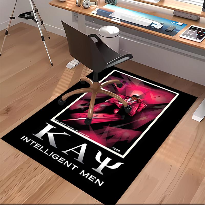 1pc Kappa Alpha Psi Print Area Rug - Soft, Washable Non-Slip Indoor Mat for Office Chairs, Living Room, Home Office Decorative Rug