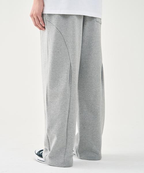 ARRAYED Comfy Curved Section Tuck Sweatpants [Brown]