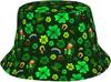 St. Patrick'S Day Bucket Hat Lucky Shamrock Sun Hat Green Clover Fisherman Cap Travel Hat For Women Men