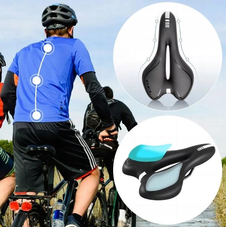 Gel Bicycle Saddle, Sports Saddle, Comfortable, Soft, Wide, Airflow