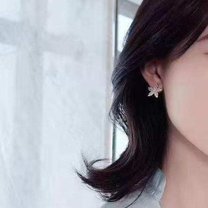 New Type Of Starfish Earrings For Sleeping Women's Temperament Exquisite Design Earrings Party Gifts Women's Fashion Zircon