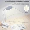 Clip-on Reading Lamp,  Eye Protection USB Rechargeable Clip-on Table Lamp Touch Control Bedside Lamp with Flexible Gooseneck