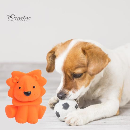 Dog Chew Toy Bite-Resistant Soft Teeth Cleaning Built-in Sounder Cartoon Grinding Animal Shape Oral Care Puppy Squeaky for Training