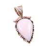 Natural Pink Opal Gemstone 925 Solid Sterling Silver Two Tone Pendant 1.25" m3P06