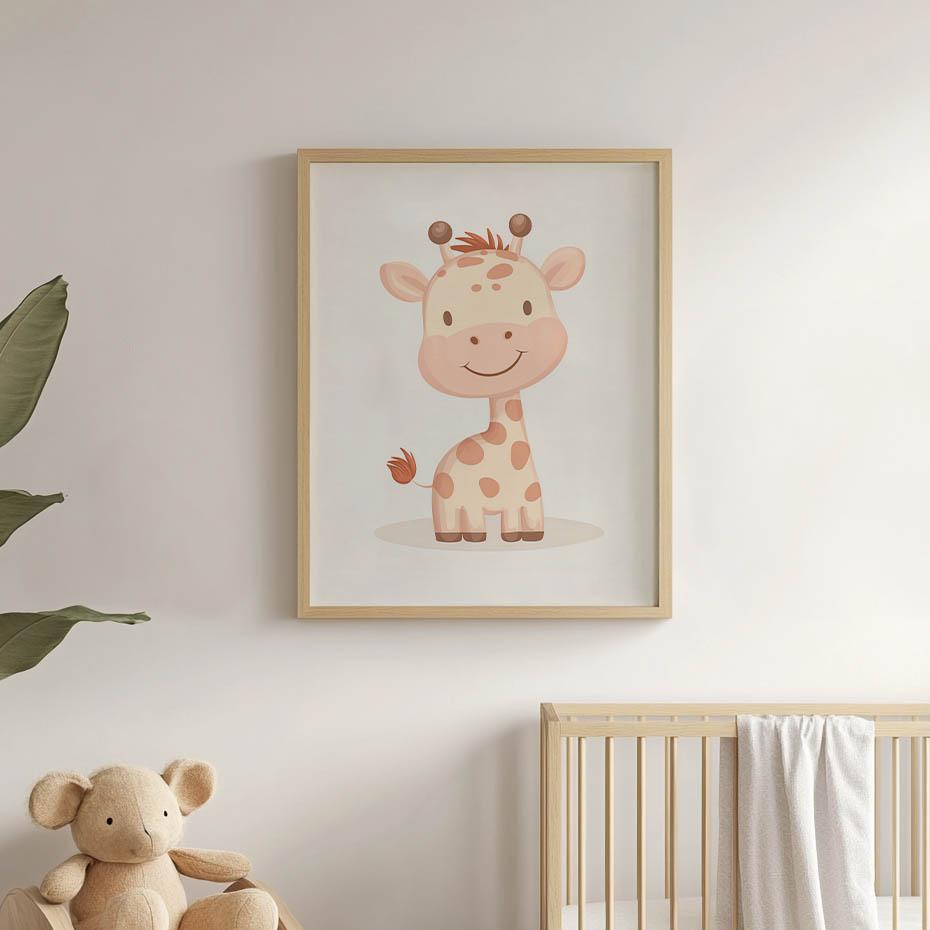 Uśmiechnięta Żyrafa - Plakat Dla Dzieci Uśmiechnięta Żyrafa - Plakat Dla Dzieci, 40X50 Cm, Bez Ramy, Papier Matowy 230 Gsm