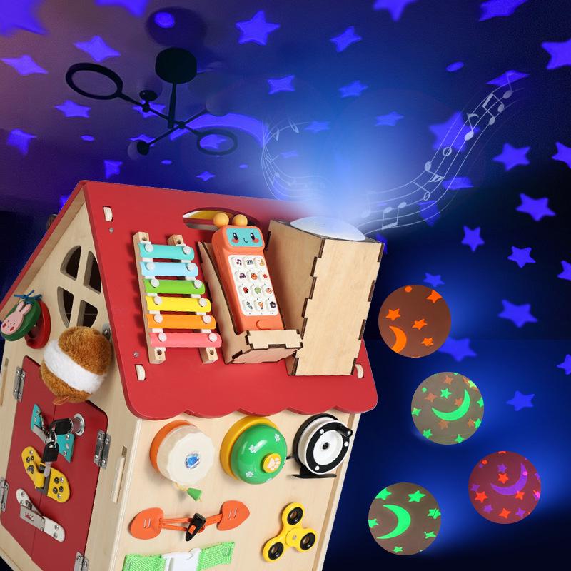 Montessori Wooden Busy House: Educational Cognitive Development Toy for Infants & Toddlers