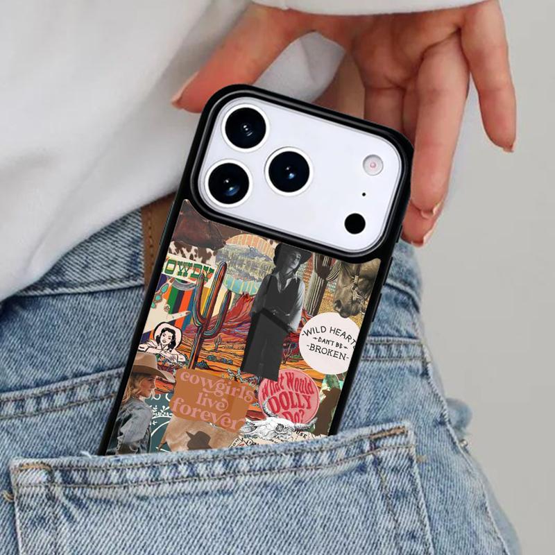 Cowboy Cowgirl Western Ranch Boho Phone Case for iPhone 16e 15 14 13 12 17 Pro Max Plus Air 17pro Cover Coque