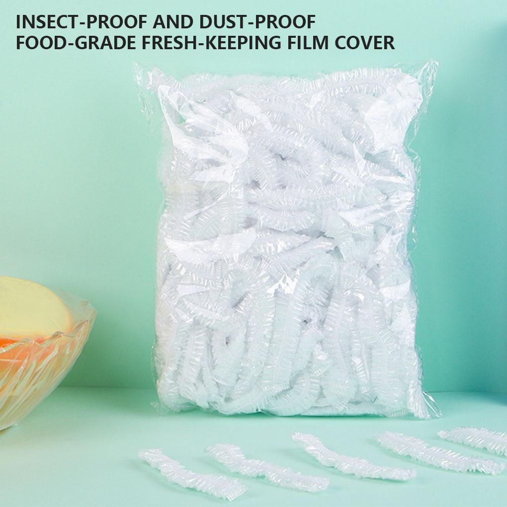 100X Food Cover Plastic Wrap Fresh Lids Reusable Washable Convenient Household Accessories Bowl Bottle Kitchen Gadget