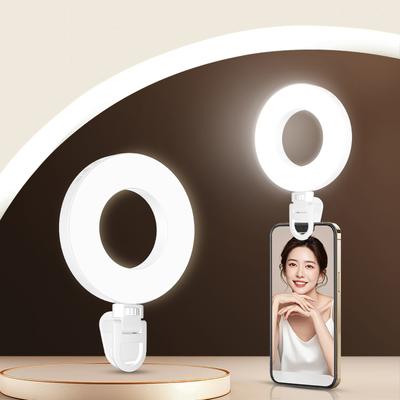 LED Selfie-Licht 80 LED 800mAh Wiederaufladbares Telefonlicht Clip 3 Lichtmodi Ringleuchte für Telefon iPad Kamera Laptop Selfie