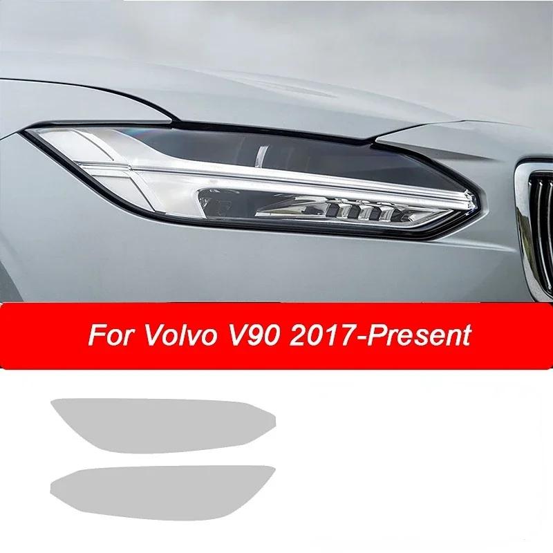 2 Stück Auto-Frontlicht transparenter TPU-Aufkleber für Scheinwerfer, Schutzfolie für Volvo XC90 XC40 XC60 S60 S90 V60 V90 Zubehör