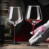 CRISTALGLASS Burgundy Wine Glass Set Large Crystal Glass Red Wine Stemware 460ml 2 Pieces Red Stem