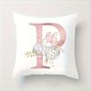 Abc Letter Floral Alphabet Decorative Pillow Cover Indoor Outdoor Party Farmhouse Home Decor Peach Skin Monogram Aesthetic Art
