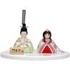 Hina Wooden Doll with Round Doll, "Kotohoki Haruka" Tray, White, KTH-3201D1