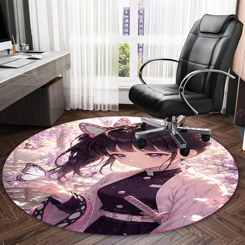 1pc Tsuyuri Kanawo Carpet, Round Rug, Comfortable, Suitable for Entryways, Living Rooms, Office, And Bedrooms, Christmas Decoration