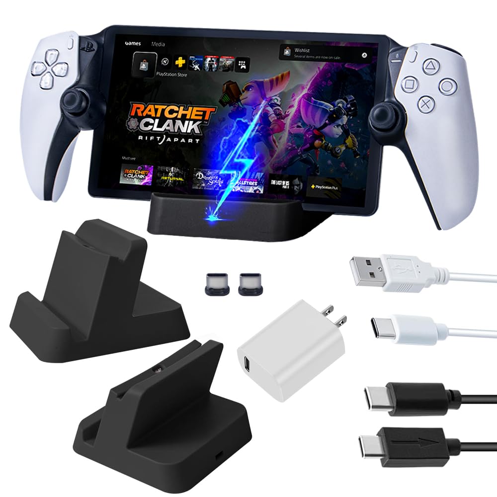 New AriKroii PS Portable Charging Stand for PS Portal Remote and PS Portal Compatible with PS5 Remote Players and Portable Charging Dock with