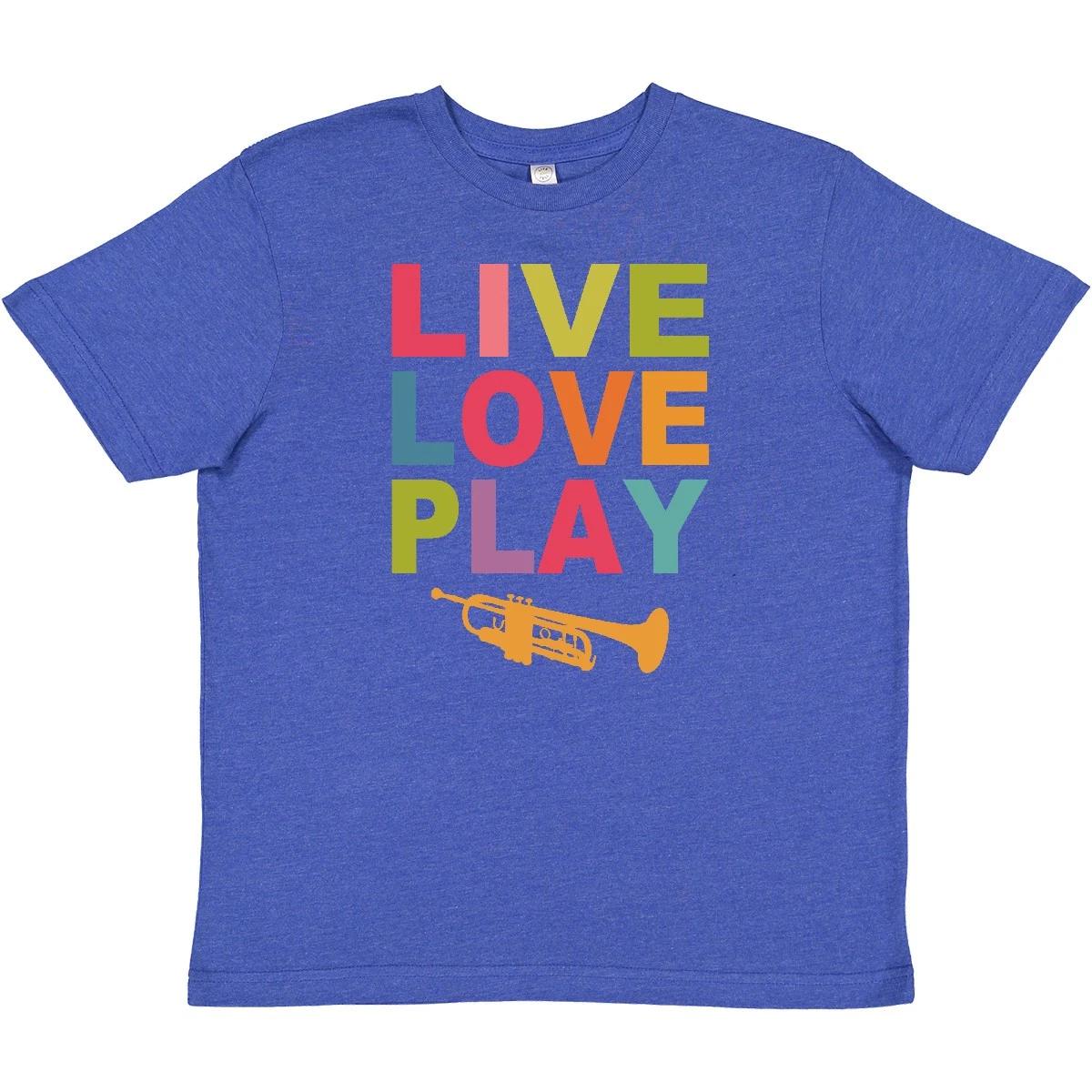 Inktastic Live Love Play The Trumpet Youth T-Shirt Laugh Musician Brass Horn Tee 100