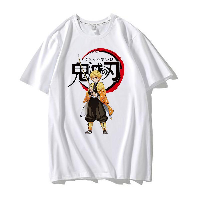 Casual Anime Demon Slayer Kimetsu No Yaiba Graphics Women T-Shirt Summer Loose Blouse 90S O-Neck Ladies White Kids Tops Men Tees