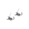 Punk Silver Stud Earrings Gothic Men Ear Studs Mini Scorpion Earrings Studs  Women