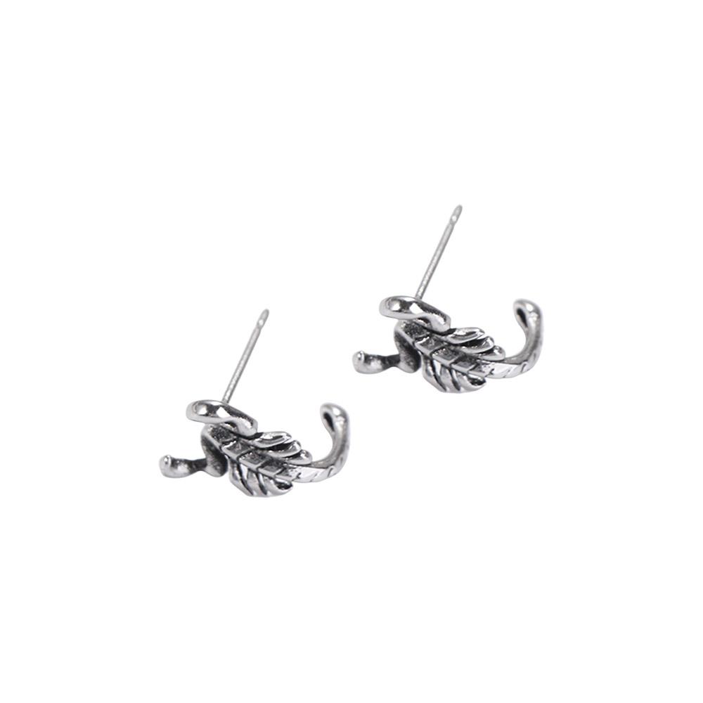Punk Silver Stud Earrings Gothic Men Ear Studs Mini Scorpion Earrings Studs  Women