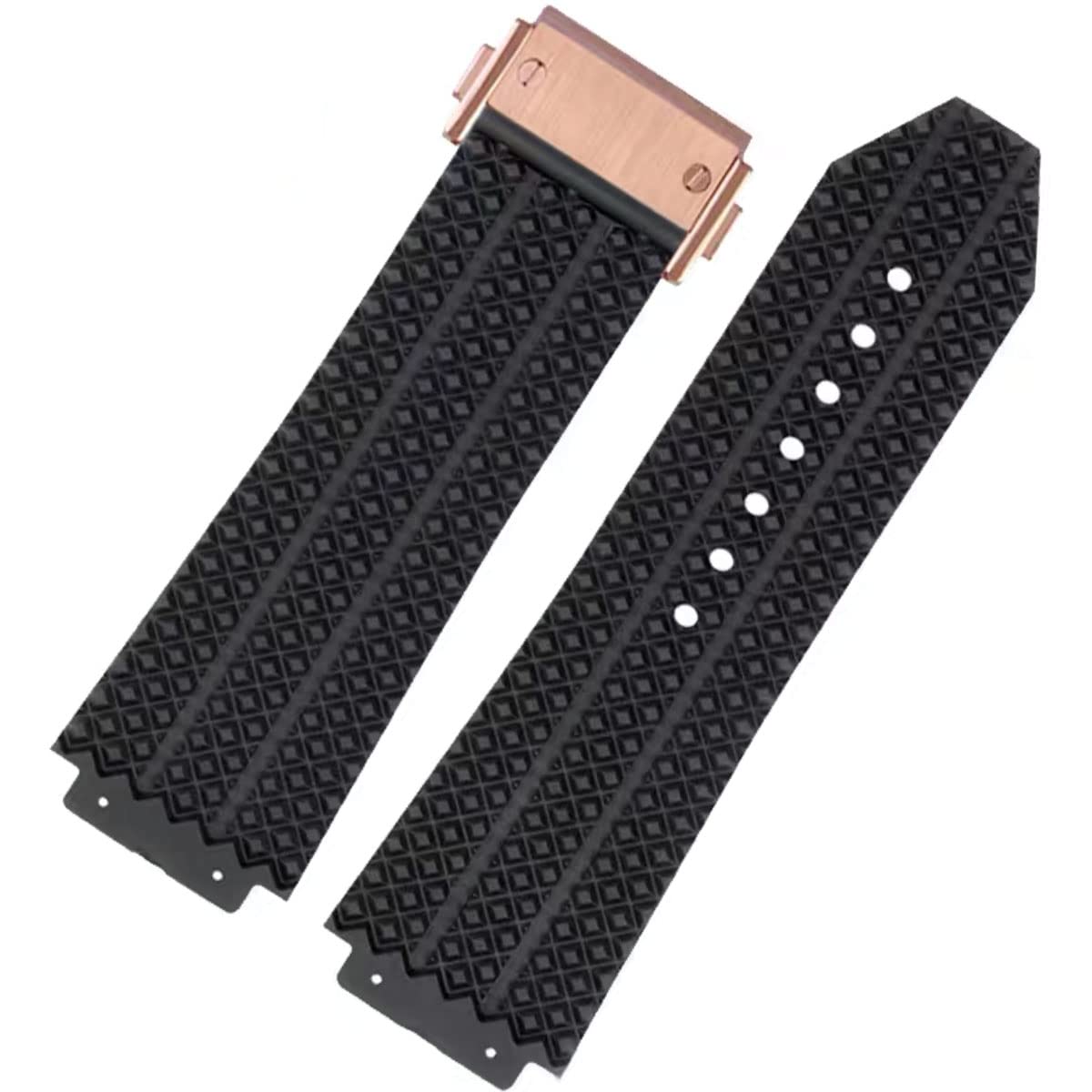 

[AIYIRUO] Replaceable Hublot Compatible Watch Band, Watch Strap, Soft Silica Gel Silicone Rubber Strap, Durable, for Big Bang, Classic Fusion,