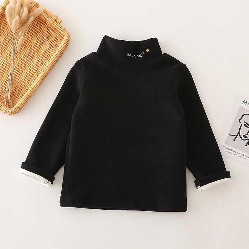 Winter Children's Bottoming Shirts Baby Boys Fleece Thickened T-shirts Kids Clothes Toddler Girls Turtleneck Pullovers Sweater