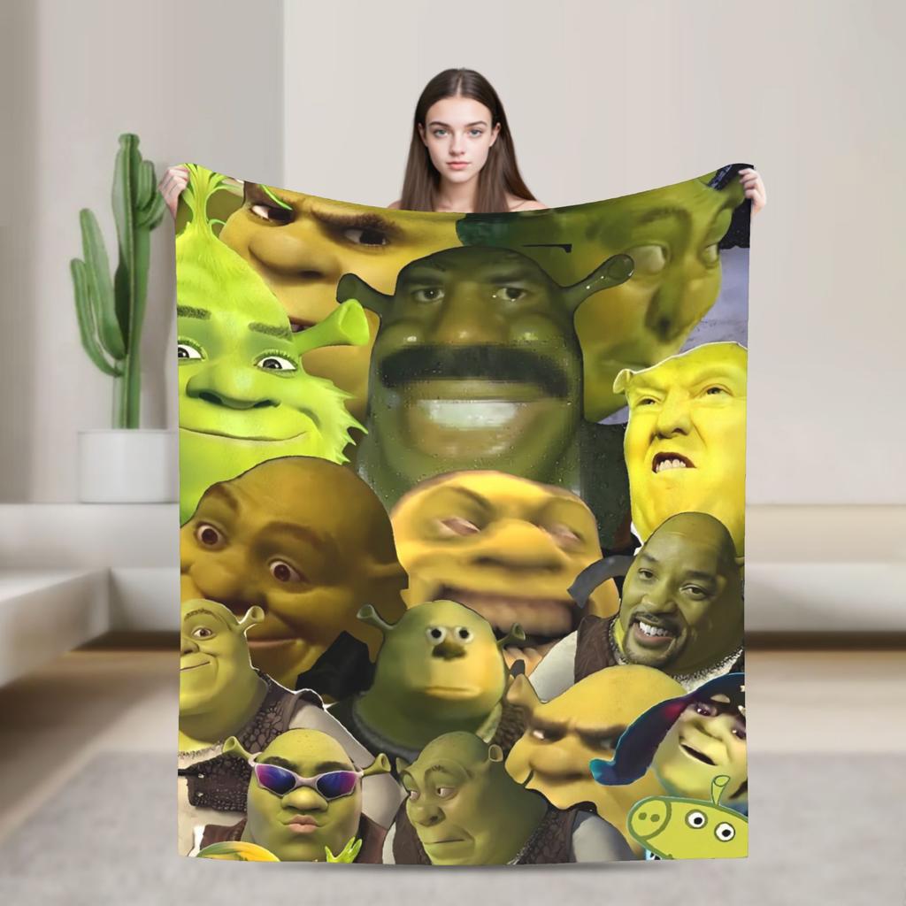 Pun Mein Swampf S-shreks Blanket  Super Warm Novelty Plush Throw Blanket For Outdoor Travel Office Flannel Bedspread Bed Cover