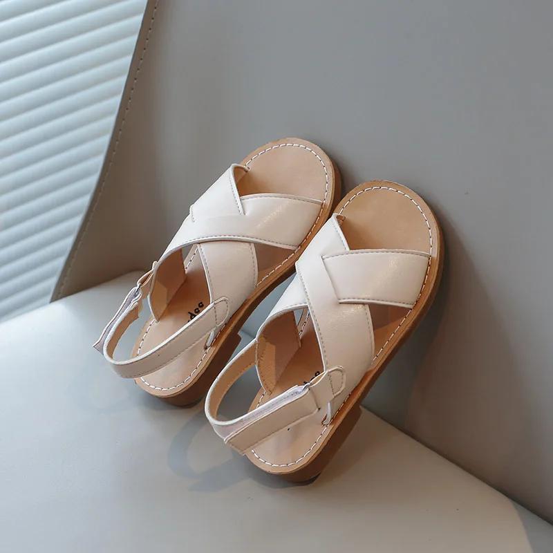 

Детские летние сандалии Детские гладиаторские сандалии для мальчиков и девочек Малышей Старших школьников Модные классические мягкие туфли для воды с перекрестными шнурками 34 бежевый