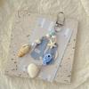Seashell Bag Charm Blue Color Keychain Pendant Versatile Phone Lanyard  For Women