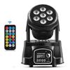 Upgraded 120W 7 LEDs Moving Head Llights RGBW DMX512 Remote Control Stage Lighting DJ Equipment Disco Party Lights Bar