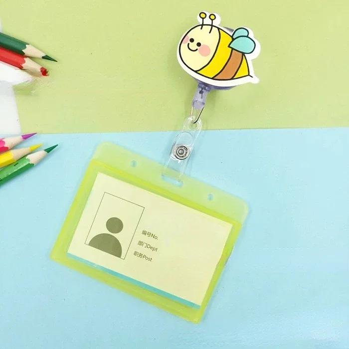 transparent Plastic Doctor Nurse ID Card Sleeve Badge Card Cover Retractable Badge Card Holder cover Protector