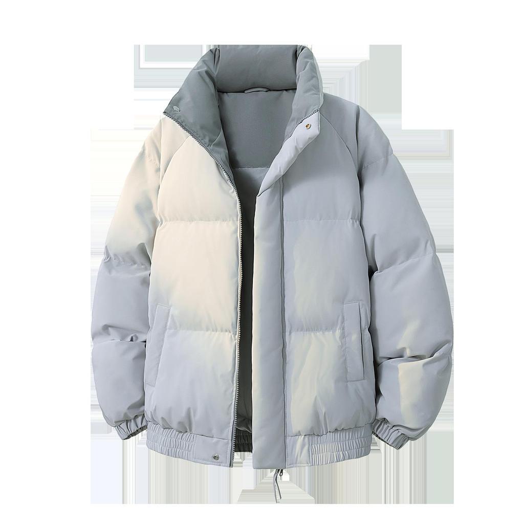 Color Block Stand Collar Cotton Padded Jacket – Warm, Casual, and Versatile Winter Coat