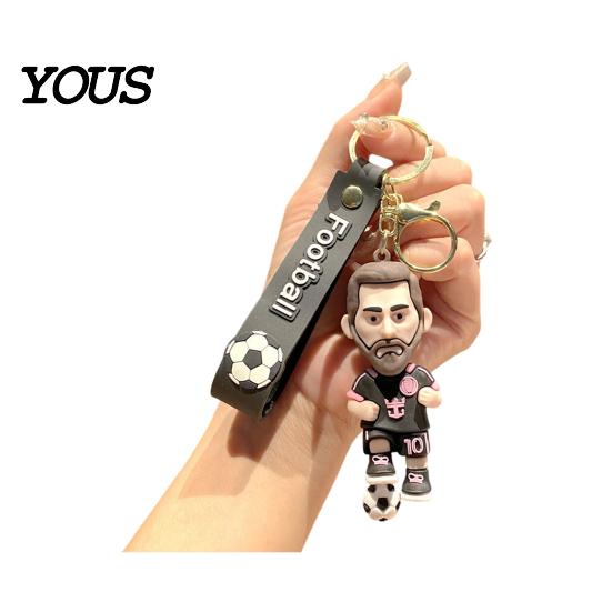 Keychain Charm Pendant, Football Star Figure Key Holder with Exquisite Craftsmanship Lanyard, Bag Pendant for Backpacks Handbags Cars Wallets