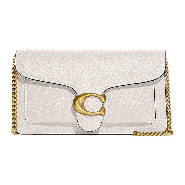 

Coach Chain 20 Gold Letter Logo Hardware Chain Polished Pebble Grain Leather Shoulder Bag Crossbody Clutch Small Women bags Chalk-White CE772-B4HA Basic Set (Bag+Dust Bag)
