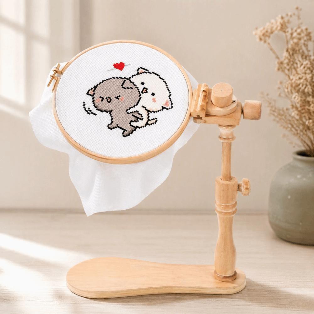 360° Rotatable Cross Stitch Stand Adjustable Height Extender Embroidery Frame  For Needlework