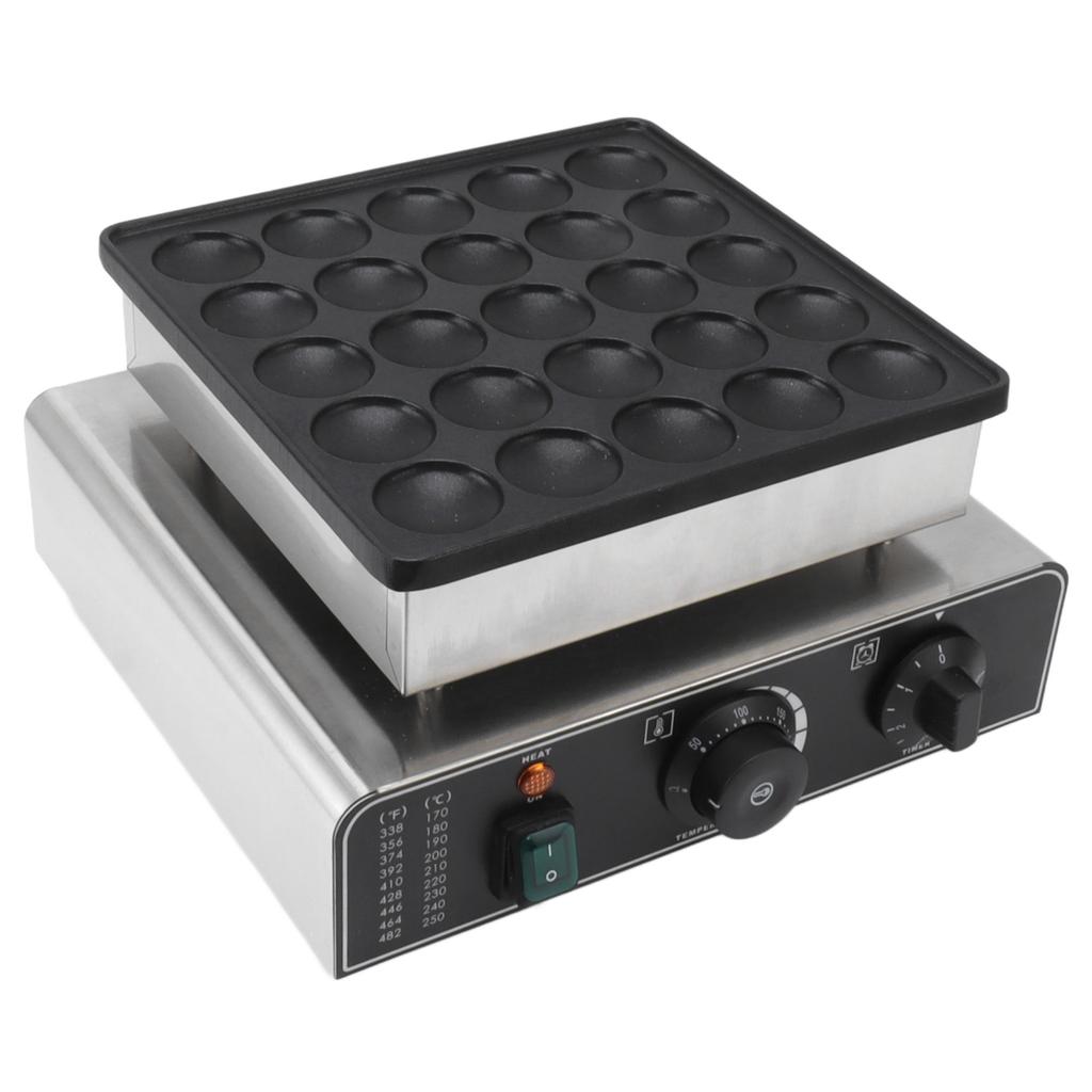 Mini Dutch Pancake Baker 850W 25PCS Non Stick Pie Muffin Waffle Maker Machine for Home Kitchen
