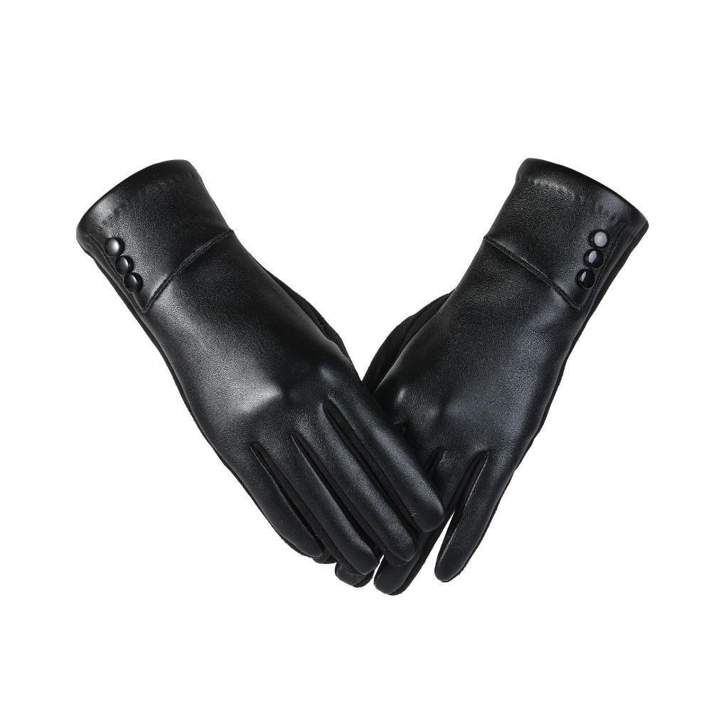 1Pair PU Touchscreen Gloves Touchscreen Windproof Gloves New Thermal Gloves  Winter Wear
