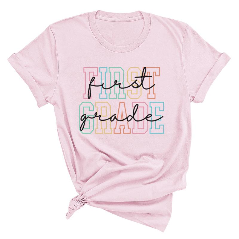 Hello First Grade Personalized Trendy Printed Hoodie Casual Loose T-Shirts Women’s
