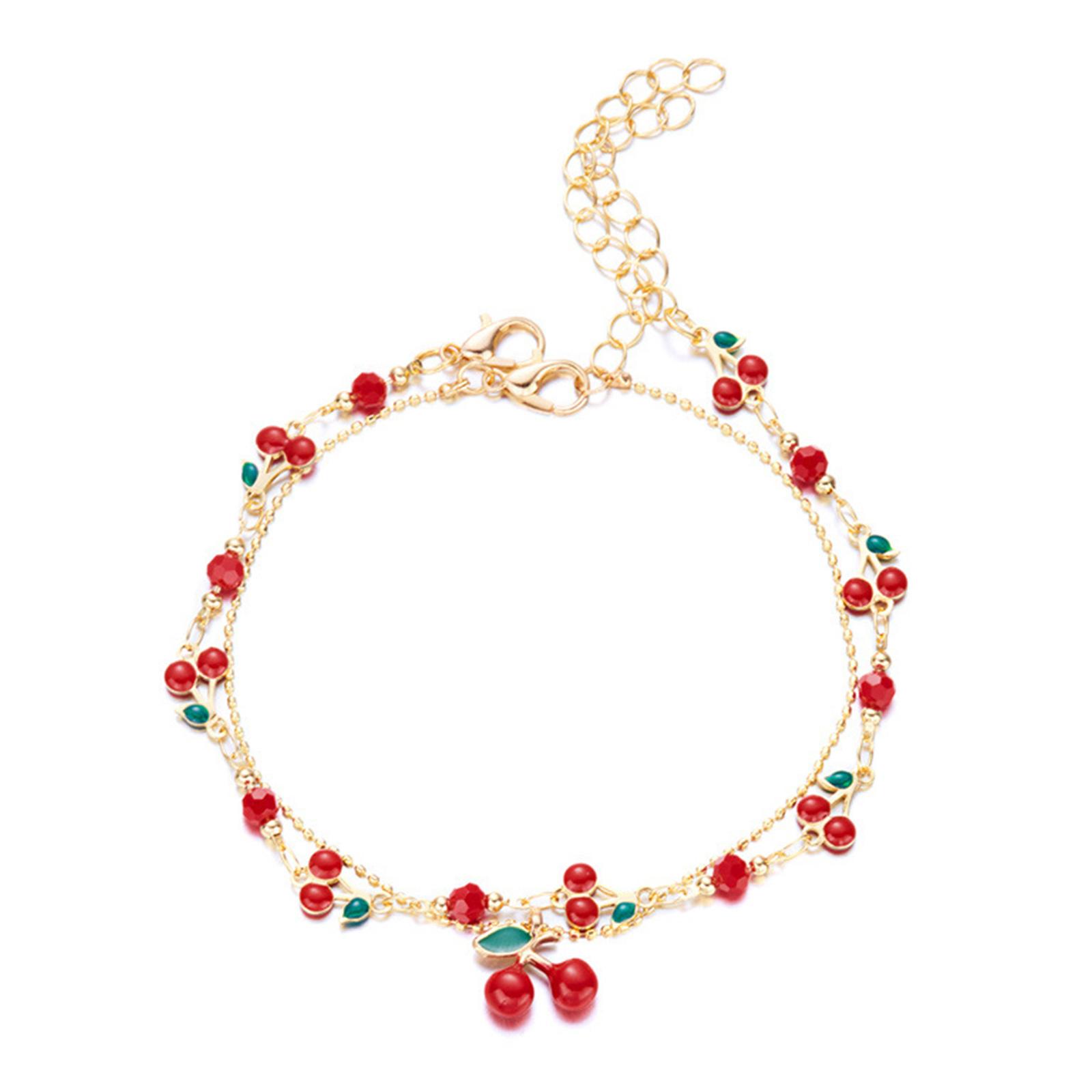 

Регулируемый вишневый браслет с кубическим цирконием и богемной кисточкой, сверкающее шейное украшение для женщин, девушек, подарок 2