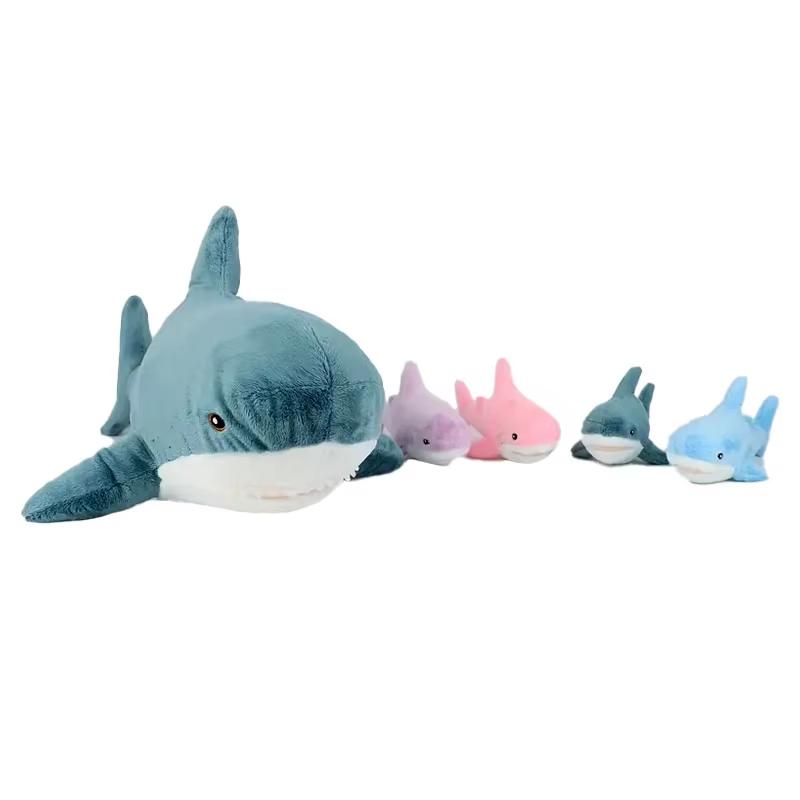 Cute Mother-Baby Shark Five-Pie Soft Stuffed Animal Giant Soft Shark Pillow Chubby Shark Pillow for Boys and Girls Ready Gifts