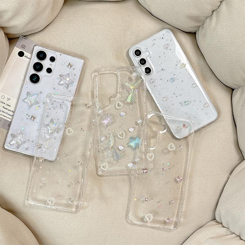 Rhinestone Bow Mobile Phone Case Is Suitable For Samsung S25Ultra Pearl S24 Fishtail S23 Glitter Light Luxury